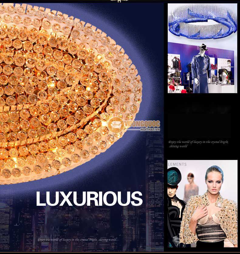 Đèn ốp trần pha lê kích thước lớn cho không gian rộng CM256-15